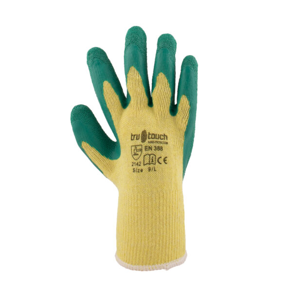 Green Lined Latex Knit Wrist Gloves