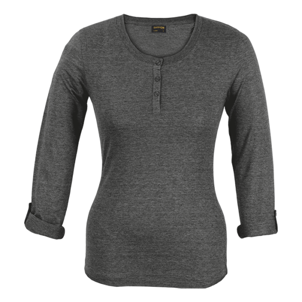 145g Henley Long Sleeve T-Shirt Ladies