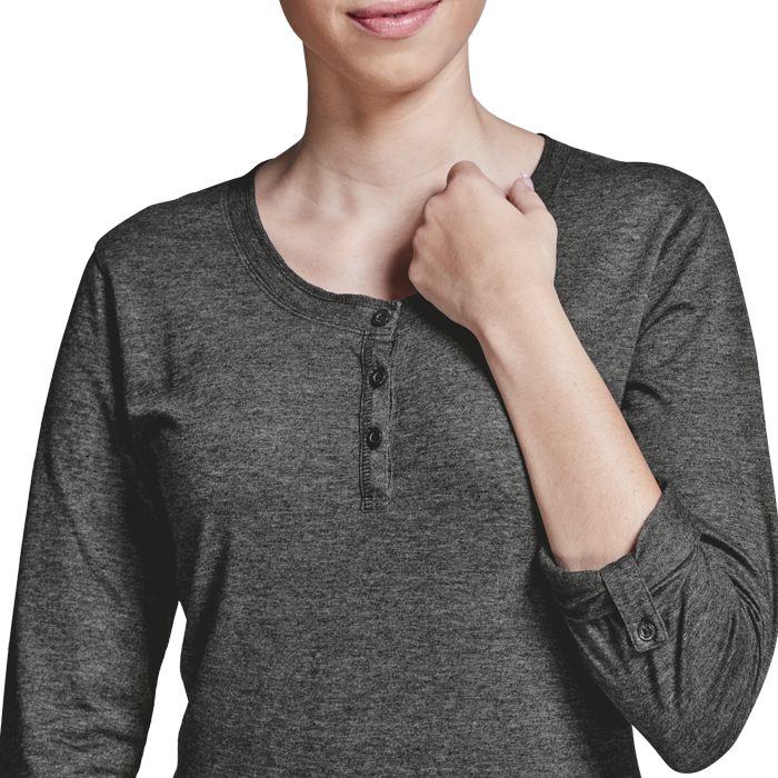 145g Henley Long Sleeve T-Shirt Ladies - Image 3