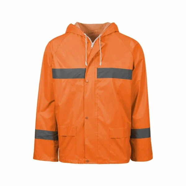 Rubberised Hi Viz Reflective Orange Rain Suit