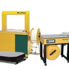 Machinery-Tools Industrial laminating and cutting machine with a yellow frame and a roll-fed feeder.